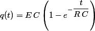 q(t)=E\,C\left(1-e^{-\dfrac{t}{R\,C}}\right)